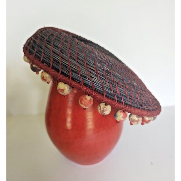 Artistic Stoneware Pin Needle Basket on Stoneware Jenny Wolpert Canadian Artist - Picture 2 of 12